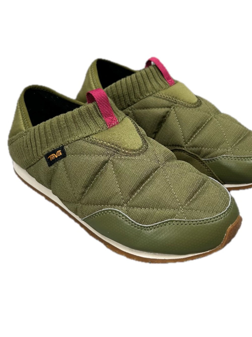 Teva ReEmber Moc Olive Green Quilted Slip-On Moccasin Size 7